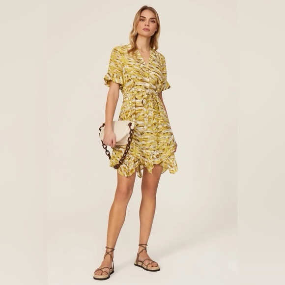 ALLSAINTS Frankie Oniyuri Dress Yellow NWT - Picture 3 of 11